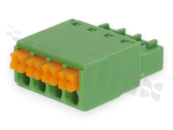 Listwa zaciskowa rozłączalna; w rastrze 3.50mm; 4-torowa; żeńska; na przewód 0.2-1.0mm2 (28-16AWG); kierunek wtykania równoległy do osi przewodów; styki z fosforobrązu; UL 250V/8A