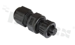 Wtyk seria AU; 4-stykowy; żeński; prosty; Imax = 2A; kabel: 4.5- 6.5mm2; z połączeniem zatrzaskowym; IP67