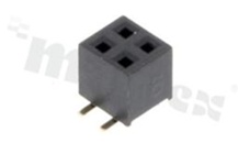 Listwa stykowa do PCB; w rastrze 2.00mm; 2x2 styków; montaż: SMD; żeńska; prosta; dwurzędowe; H=4.0mm