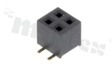 Pin Header; pitch 2.00mm; 2x2 pins; assembly: SMD; female; straight; double row; H=4.0mm