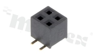 Pin Header; pitch 2.00mm; 2x2 pins; assembly: SMD; female; straight; double row; H=4.0mm