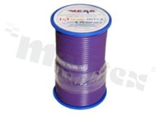 Przewód pojedynczy LGY/H05V-K; z wielodrutową miedzianą żyłą; fioletowy; przekrój 0.75mm2; AWG 18; 500V; -40+105 st.C; 25m.