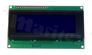 Display LCM; LCD character; 20x4 chars; STN blue negative; white LED backlighting; view 6:00