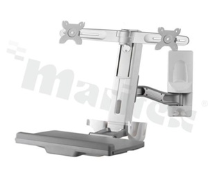 VESA holder for 2 displays with keyboard tray; wallmount; max. load 18.5kg; recommended panel size 15-24"; WSR742