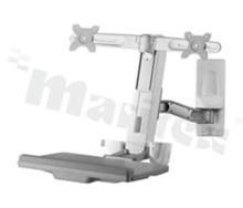 Uchwyt VESA na 2 monitory z podestem na klawiaturę; montaż na ścianę; max. obciążenie 12kg; zalecane wymiary monitora 15"-24"; WSR742