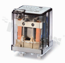 Electromagnetic power relay; magnetic blow; rating current 16A; coil voltage 24VDC; 1 make contact (double break) SPST-NO; coil power 1.3W; 16A/250VAC, 16A/30VDC; mounting: socket, Faston 187