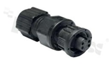 Wtyk seria AU; 4-stykowy; żeński; prosty; Imax= 2A; kabel: 4.5-6.5mm2; z połączeniem gwintowanym; IP67