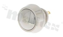 Push button switch; monostable; 12mm; screw terminals; nickel; IP65