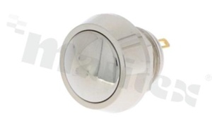 Push button switch; monostable; 12mm; screw terminals; nickel; IP65