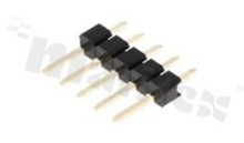 Listwa stykowa do PCB; w rastrze 2.54mm; 1x5 styków; montaż: THT; męska; prosta; jednorzędowa
