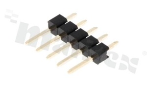 Listwa stykowa do PCB; w rastrze 2.54mm; 1x5 styków; montaż: THT; męska; prosta; jednorzędowa