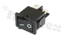 Miniaturowy przełącznik typu Rocker; dwubiegowy; 2-pozycyjny; 19.2x13mm; konektory DPDT; przycisk czarny; 6A/250V