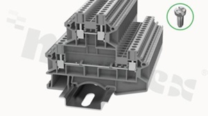 Złącze na szynę DIN z zaciskiem śrubowym;2 poziomowe;4 zaciskowe;szary; na kabel 0.2-4.0m2; AWG 28-12; 500V 24A