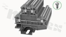 DIN screw terminal block, 2-level, for wire 0.2-4.0mm2; grey; AWG 28-12; 500V 24A;