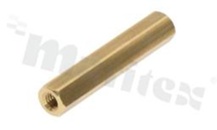 Screwed brass spacer sleeve; Int. thread: M3; 27mm