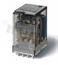 Przekaźnik elektromagnetyczny; przemysłowy; prąd znamionowy 7A; napięcie cewki 12VDC; poczwórny styk przełączny 4PDT; moc cewki 1W; 7A/250VAC, 7A/24VDC; montaż: PCB