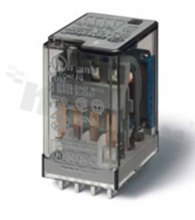 Electromagnetic relay; industrial; contact rating current 7A; coil voltage 6VAC; 4 changeover contact 4PDT; coil power 1.5VA; 7A/250VAC, 7A/24VDC; mounting: PCB