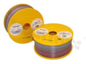 Przewód pojedynczy LGY/H05V-K; z wielodrutową miedzianą żyłą; szary/czerwony; przekrój 1.00mm2; AWG 17; 500V; -40+105 st.C; 100m.