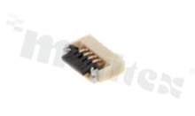 ZIF connector for FFC/FPC; pitch 0.50mm; 4-contacts; SMD; side entry; downside contacts