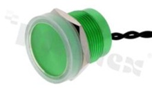 Piezoelectric switch; monostable; 19mm; cable; green aluminium; IP69K.