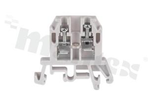 Installation terminal block; 1-level; 2-contacts; for wire 0,5-2,5mm2; screw terminal; grey; Din rail; 1000V/24A