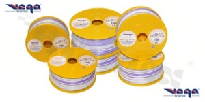 Single wire LGY/H05V-K; with copper multi-strand; white/violet; cross section 1.00mm2; AWG 17; 500V; -40+105 deg.C; 100m.