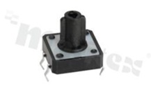 Przełącznik Tact Switch; THT; wymiary korpusu 12.0x12.0; h=12mm; pionowy; o sile nacisku 180gf; przycisk okrągły