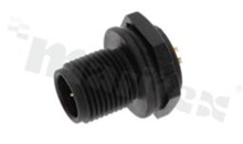 Gniazdo LTWM12P-08PMMS-SC; M12; 8-stykowe; męskie 2A; plastikowe; na panel; nakrętka z tyłu; lutowane; IP68