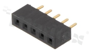 Pin Header; pitch 2.00mm; 1x5 pins; assembly: THT; female; straight; single row