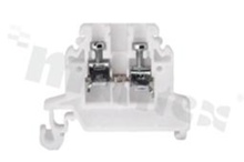 Installation terminal block; 1-level; 2-contacts; for wire 0,5-2,5mm2; screw terminal;white; Din rail; 690V/24A