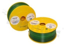 Single wire LGY/H05V-K; with copper multi-strand; green/black; cross section 1.00mm2; AWG 17; 500V; -40+105 deg.C; 100m.