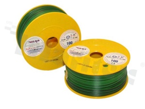 Przewód pojedynczy LGY/H05V-K; z wielodrutową miedzianą żyłą; zielony/czarny; przekrój 1.00mm2; AWG 17; 500V; -40+105 st.C; 100m.