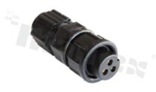 Plug BB series; 2 pins; female; straight; I= 10A; rated voltage: 250V; wire range: 4.5-6.5mm2; 2 point lock bayonet; IP67