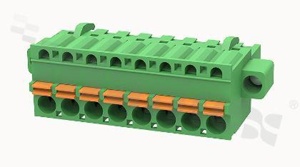 Listwa zaciskowa rozłączalna; w rastrze 5.00mm; 8-torowa; żeńska; na przewód 2.50mm2 (26-12AWG); kierunek wtykania równoległy do osi przewodów; z zaciskiem sprężynowym; z zaczepem śrubowym; styki z fosforobrązu; stalowa klatka; UL 300/10A TUV 320/20A