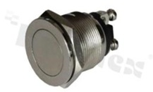 Przełącznik przyciskowy; 1-pozycyjny; 19mm; zaciski śrubowe; stal nierdzewna; przycisk płaski; 2A/250V