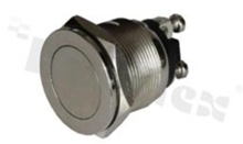 Push Button Switch; onestable; 19mm; screw terminals; stainless steel; flat button; 2A/250V