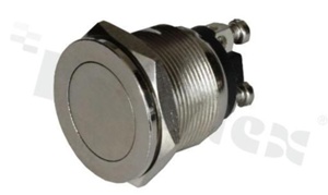 Push Button Switch; onestable; 19mm; screw terminals; stainless steel; flat button; 2A/250V