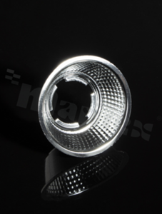 Reflector for COB LEDs; beam angle: 55 degrees; number of diodes: 1; size: circle 50mm; height: 17.98mm; fastening method: snaps