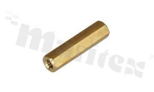 Screwed brass spacer sleeve; Int. thread: M3; 20mm