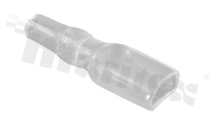 Osłonka do konektora płaskiego 4.8; na przewód OD=2.5mm L=23mm W=5.8mm; bezbarwna