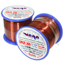 Insulated winding wire; with two layers of enamel insulation; diameter 0.50mm; SWG 25; -65+200 deg.C; 140m; 250g.