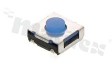 Przełącznik Tact Switch; SMD; wymiary korpusu 6.0x6.0; h=3.4mm; pionowy; o sile nacisku 180gf; przycisk okrągły