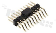 Pin Header; pitch 2.54mm; 2x10 pins; assembly: SMD; male; angled; double row
