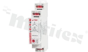 Monitoring relay; rated current 12A; input voltage: 3(N) 400/230 VAC; max switching voltage 300V; monitoring phase asynmetry; pahe failur, phase transition; Output SPDT; 12A/24VDC; 12A/250VAC