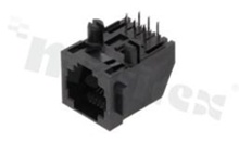 Socket RJ12; 6-contacts; THT; side entry; size 6; 6u" Au