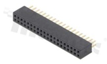 Listwa stykowa do PCB; w rastrze 1.27mm; 2x20 styków; montaż: THT; żeńska; prosta; dwurzędowe
