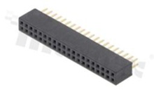 Pin Header; pitch 1.27mm; 2x20 pins; assembly: THT; female; straight; double row