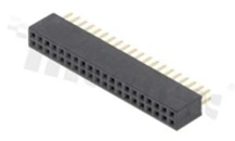 Listwa stykowa do PCB; w rastrze 1.27mm; 2x20 styków; montaż: THT; żeńska; prosta; dwurzędowe