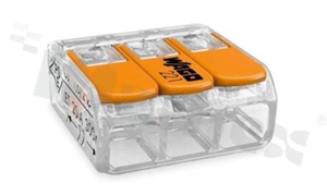 Szybkozłączka instalacyjna; 3-torowa; zacisk sprężynowy; przekrój przewodu 0.2-4mm2; UL: 20A/600V