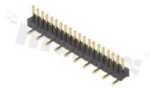 Listwa stykowa do PCB; w rastrze 1.27mm; 1x20 styków; montaż: SMD; męska; prosta; jednorzędowe
